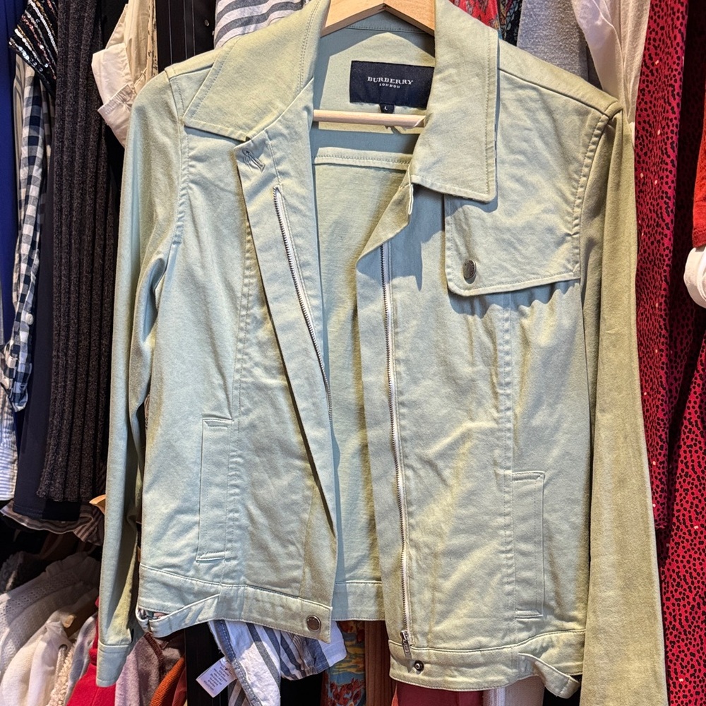 Burberry Mint Green Casual Jacket